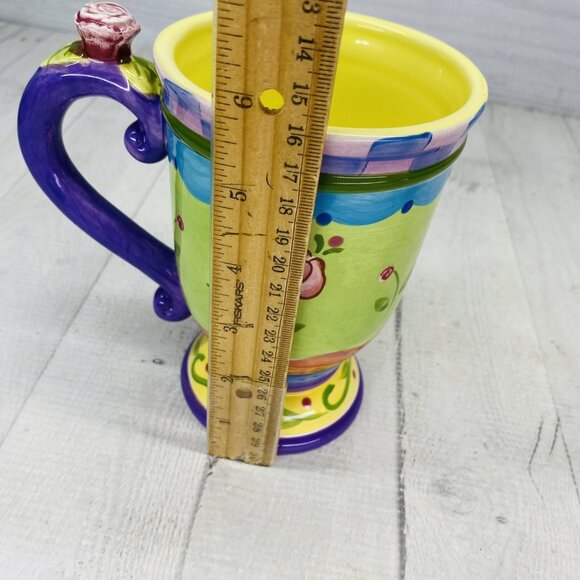 Certified International Sue Zipkin TEA GARDEN  Flowers Scrolls 18oz Ceramic Mug - Picture 9 of 14